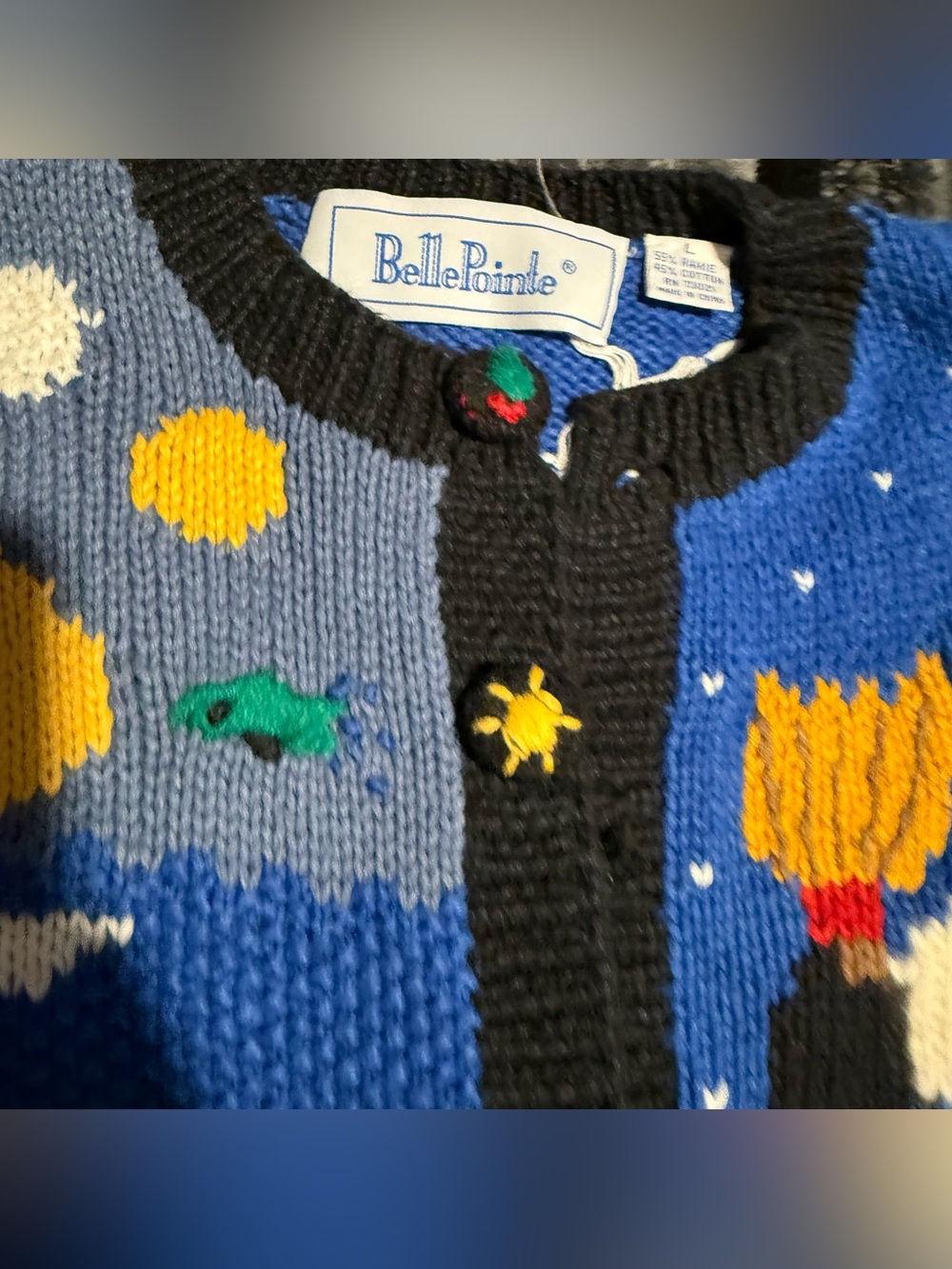 Belle Pointe Vintage 90’s Ugly Christmas halloween Sweater Chunky Teacher Sz L - Picture 5 of 14
